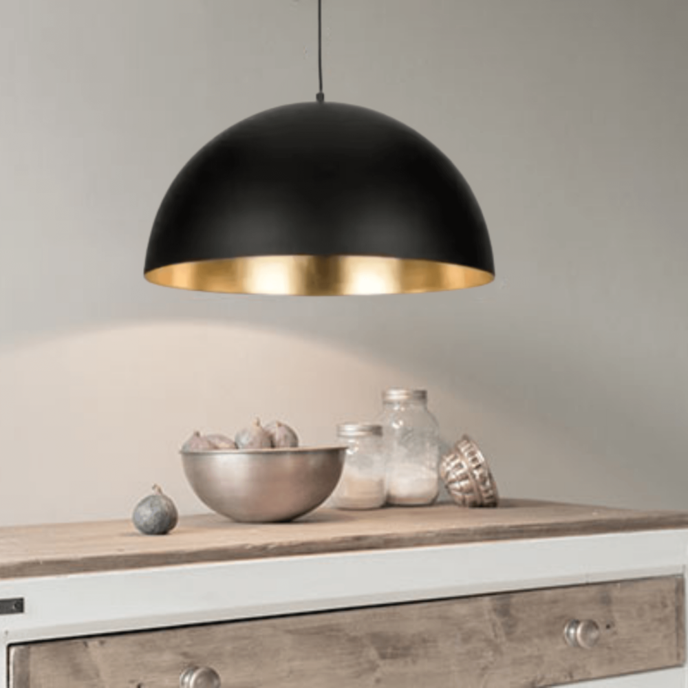 black and gold pendant light