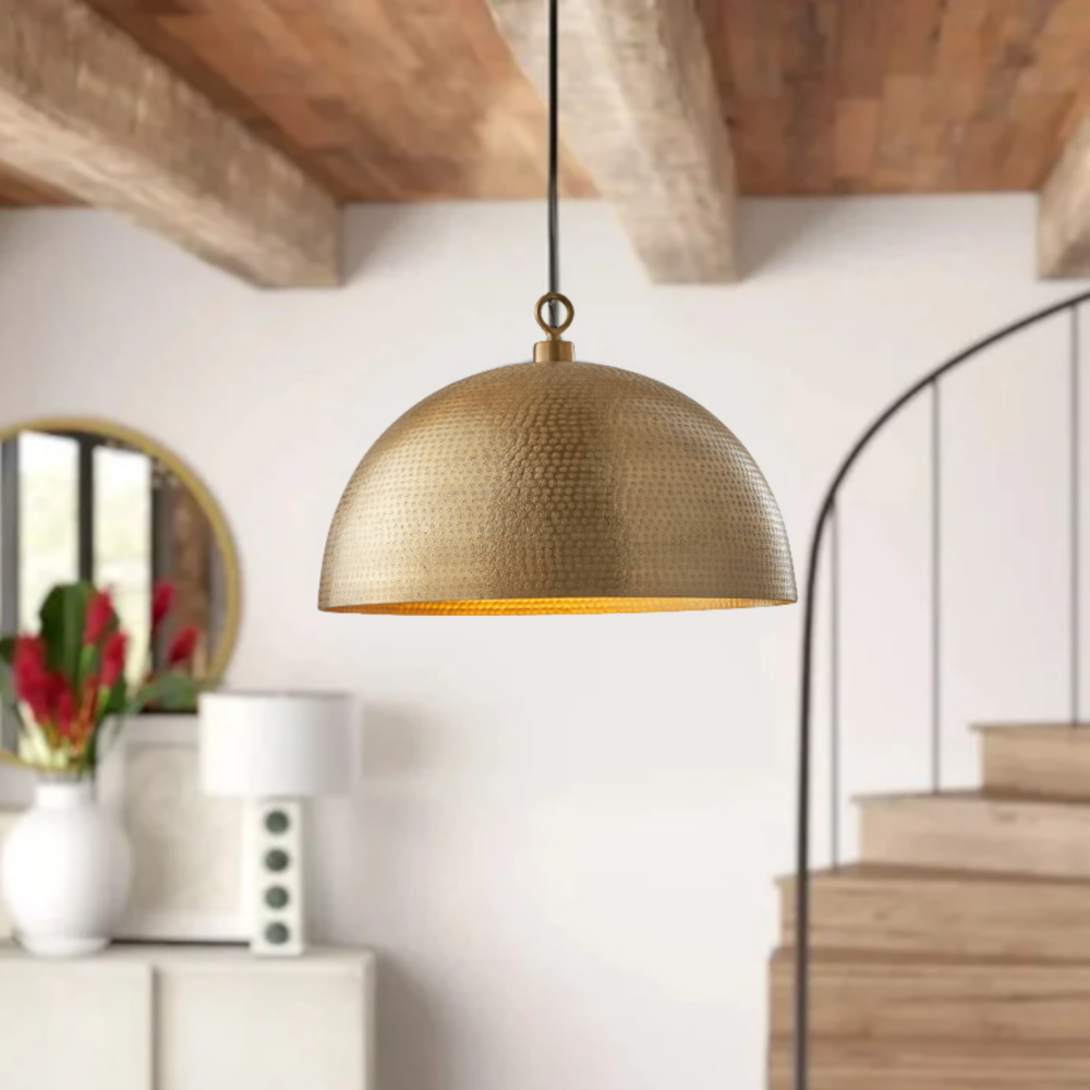 gold dome pendant light