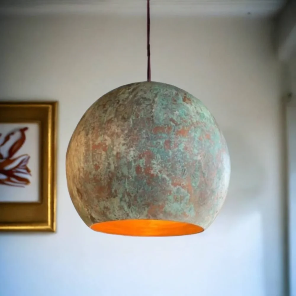 Patina Copper Hanging Light Fixture