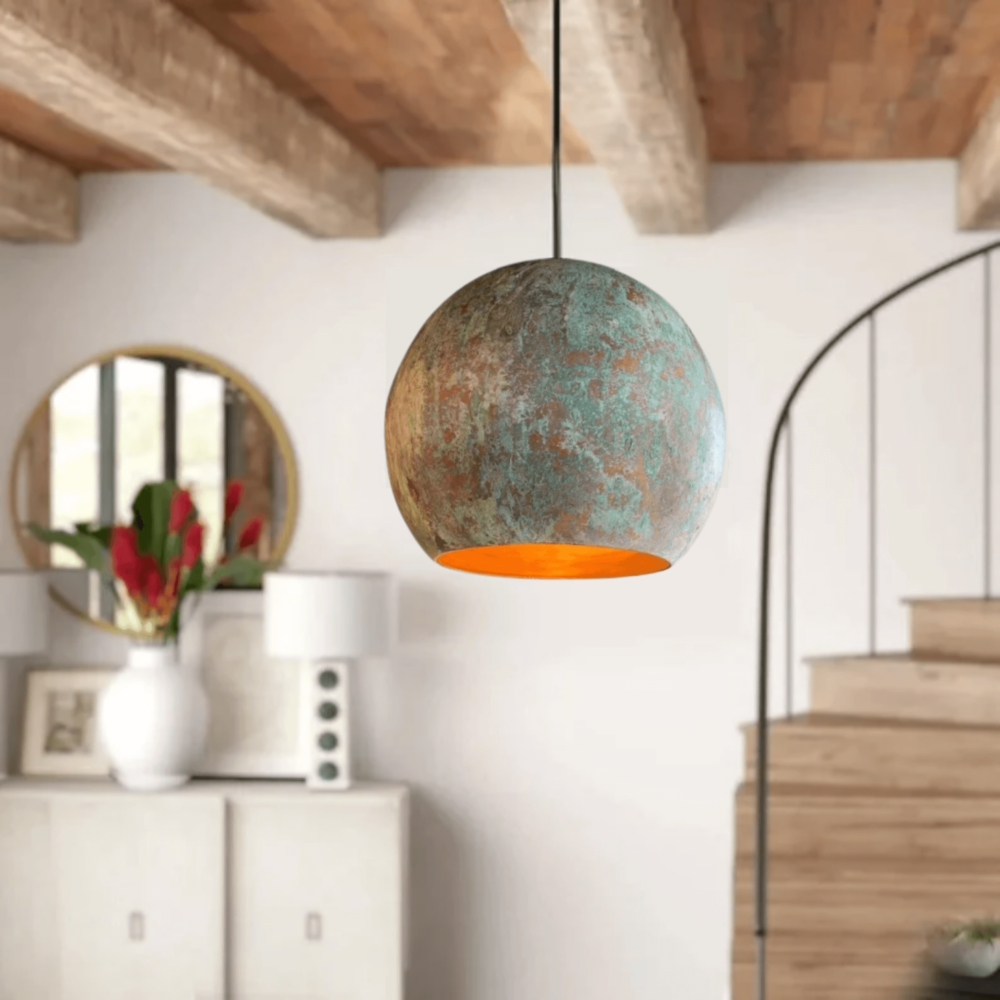 Patina Copper Hanging Light