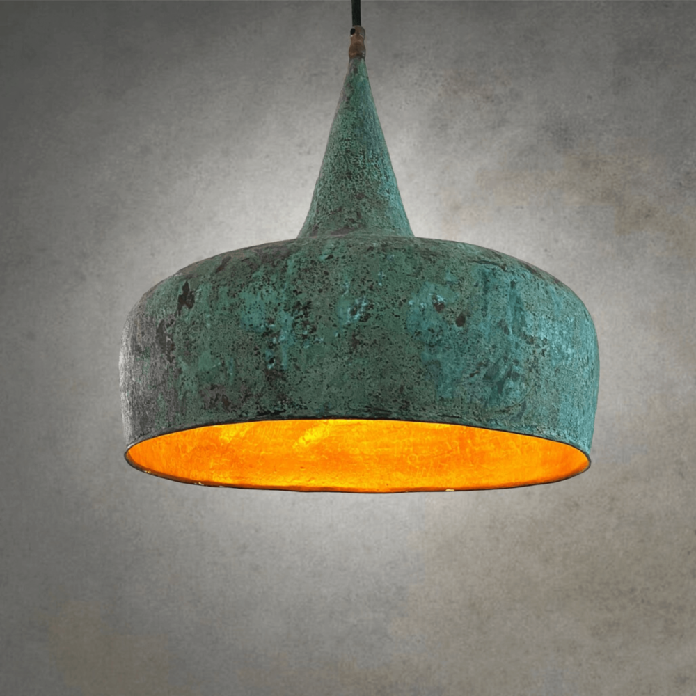 Oxidized Copper Light Fixture For Kitchen Island