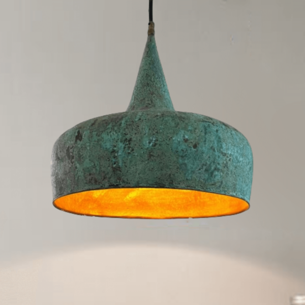 Oxidized Copper Light Fixture For Kitchen Island