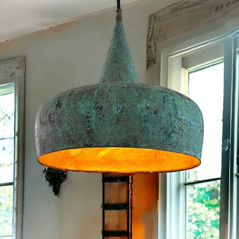 Oxidized Copper Light Fixture