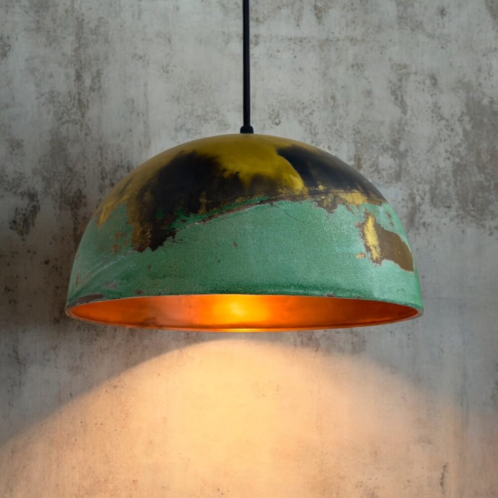 Artistic Copper Patina Hanging Light