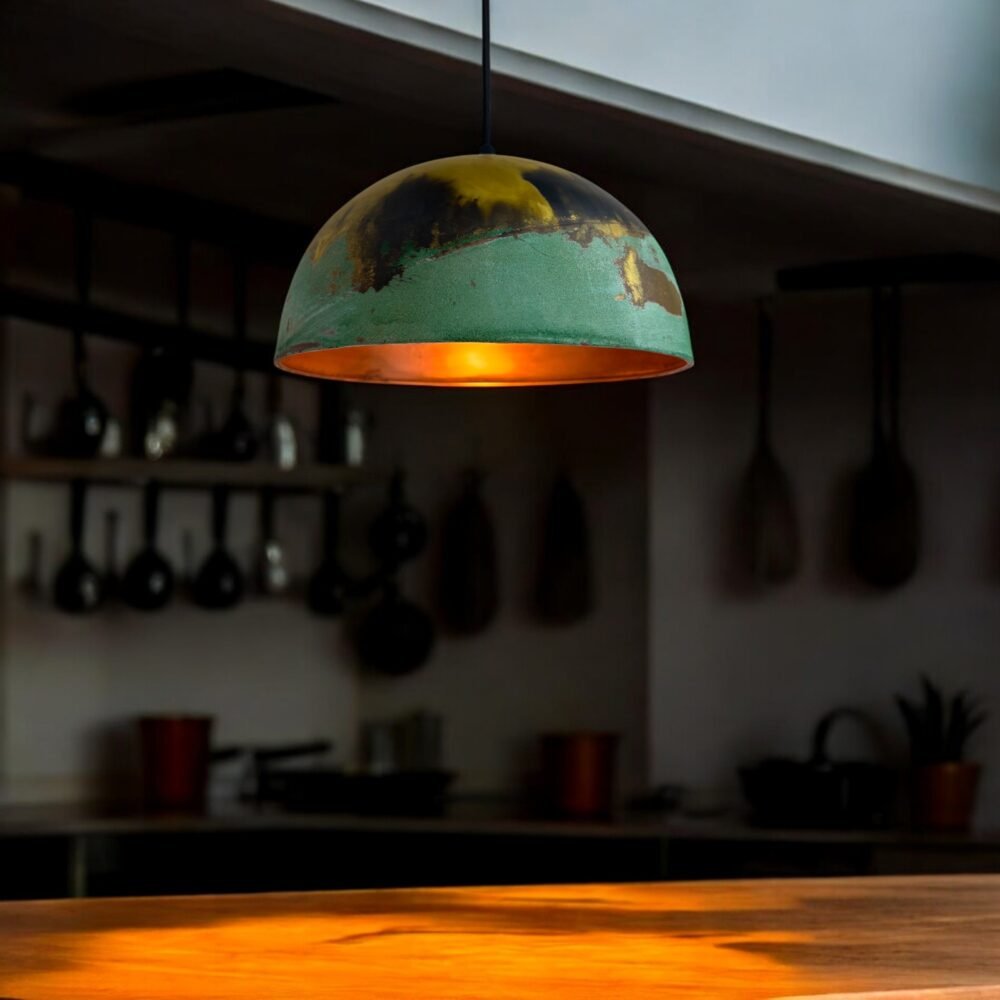 Copper Patina Hanging Light