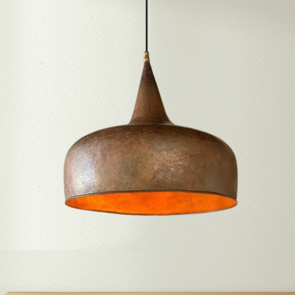 copper rustic hanging light