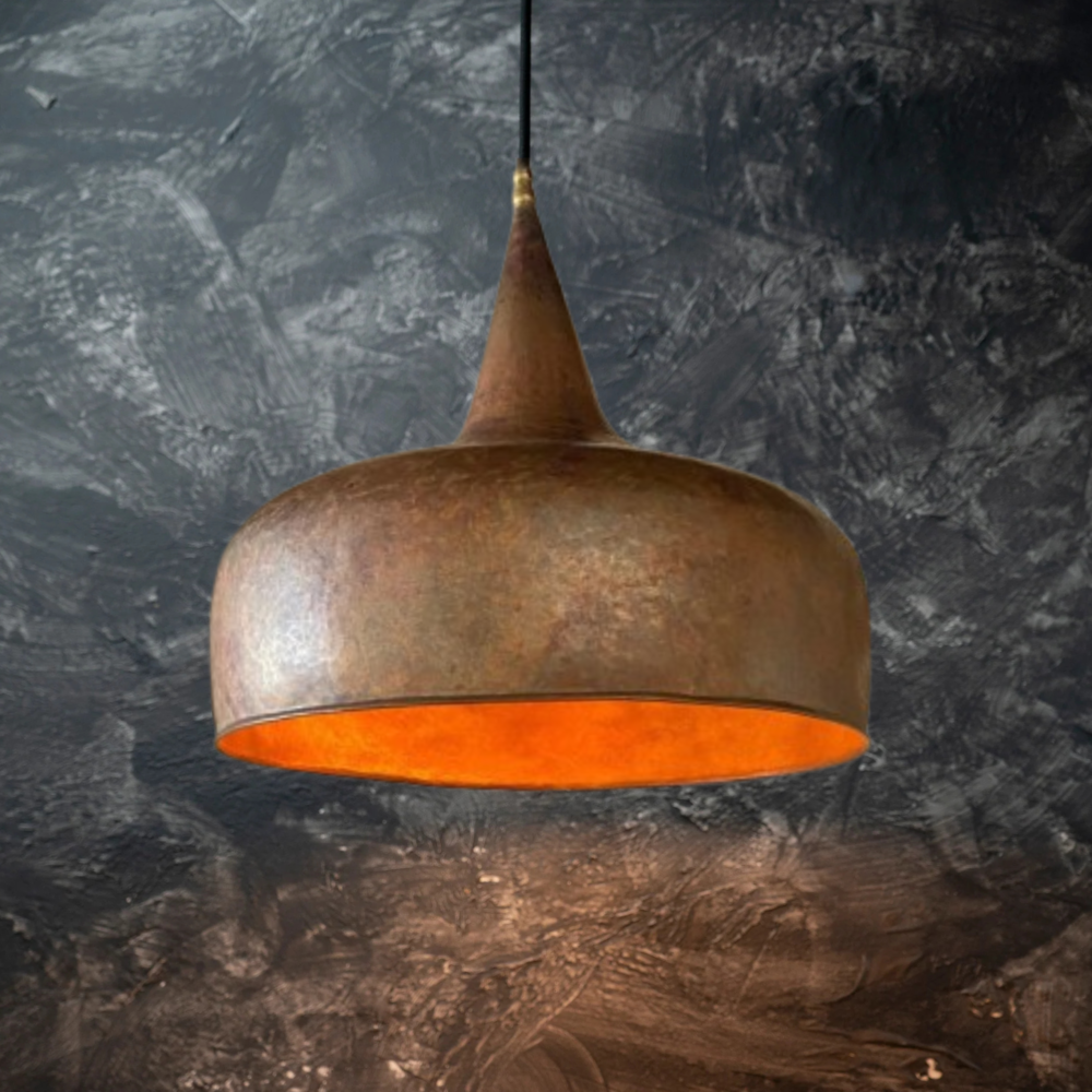 rustic copper hanging light