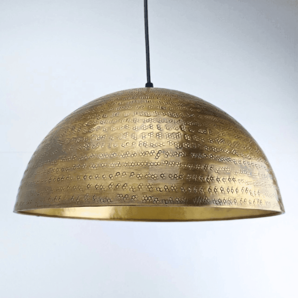 aged brass pendant light