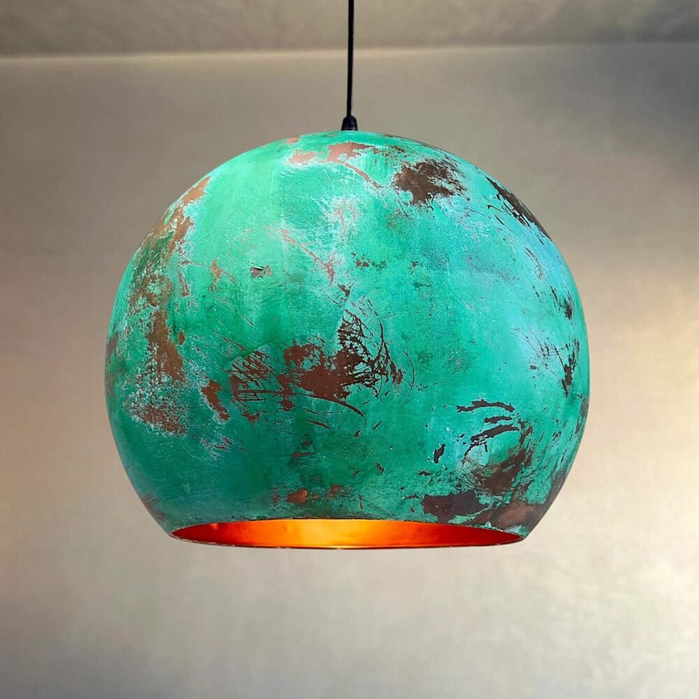 Oxidized Copper Farmhouse Pendant Light