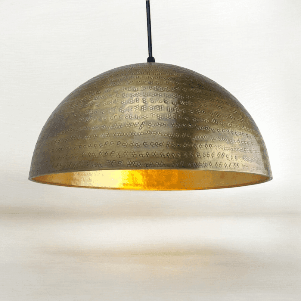 aged brass pendant light