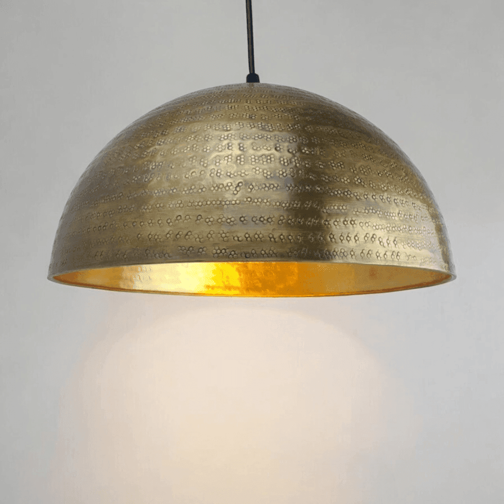 aged brass pendant light